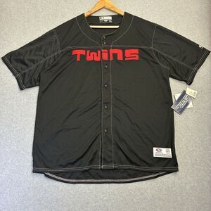 NWT MLB Minnesota Twins Men's Size XL Jersey Black and Red